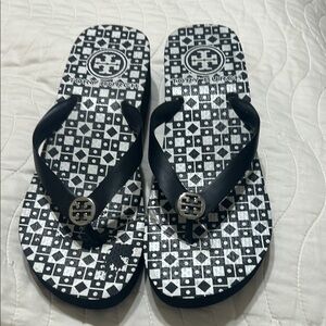 Tory Burch Black and White Sandals